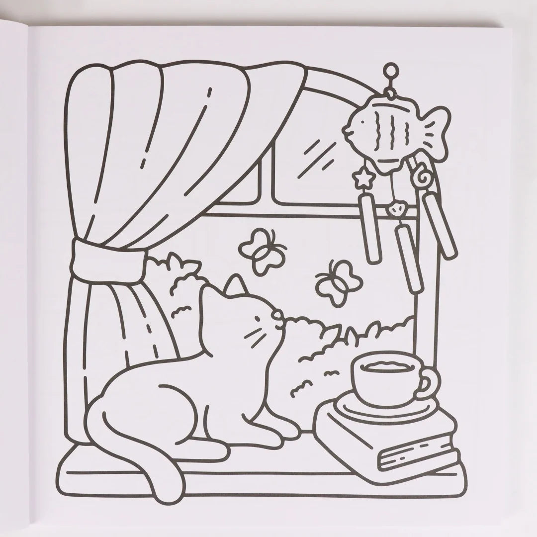 Målarbok - Katternas rutin