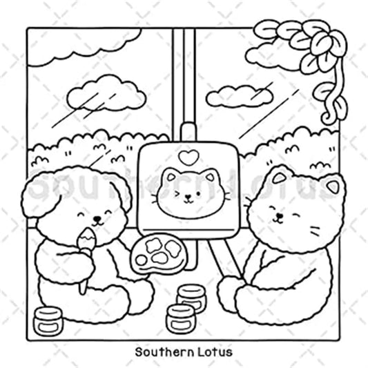 Målarbok - Fuzzy är kär