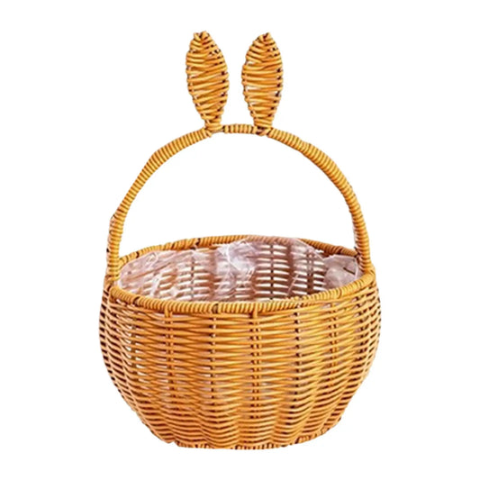Handflätad korg med handtag – Påskdekoration för äggjakt och fest