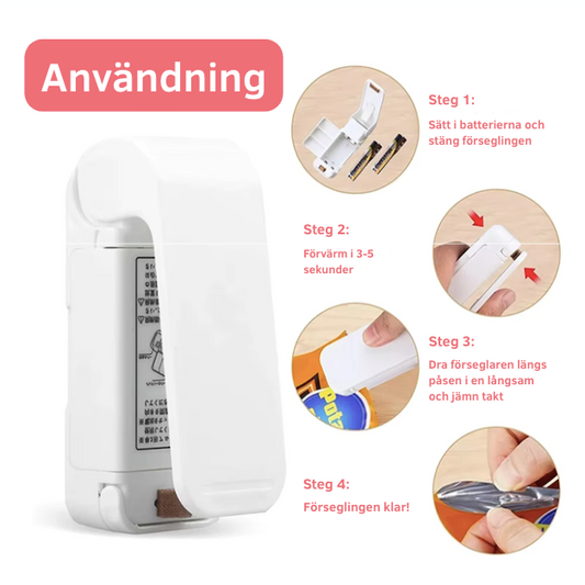 Portabel påsförseglare – Håll maten färsk på nolltid